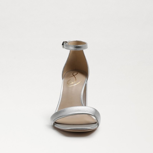 Sam Edelman Daniella block heel sandals Silver Metallic Leather Size 7 - Picture 8 of 13